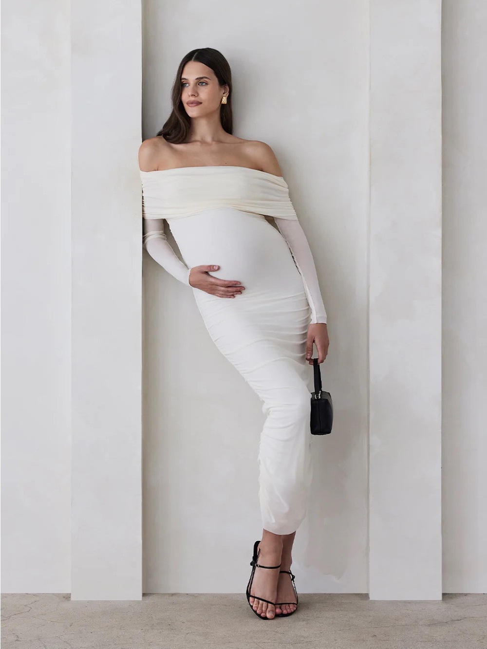 Bumpsuit off the shoulder mesh dress